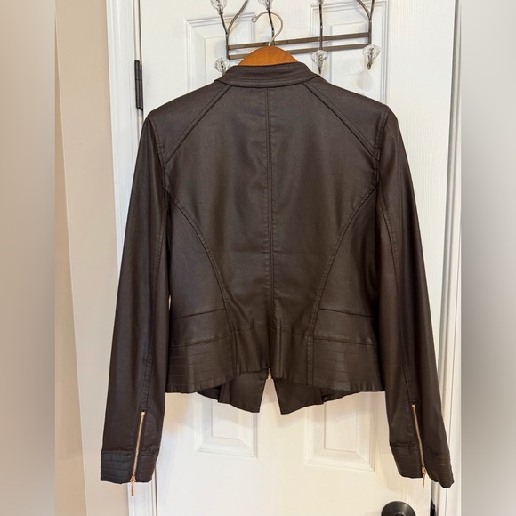 WHBM Brown Coated Denim Jacket - Picture 2 of 3